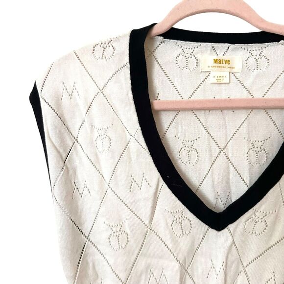 ANTHROPOLOGIE Maeve Violette Icon Logo Vest Sz XS - Picture 3 of 5